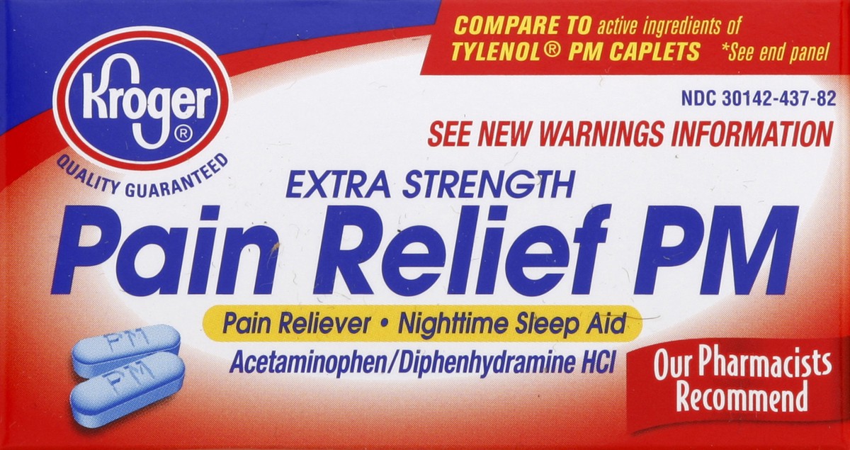 slide 2 of 5, Kroger Extra Strength Acetaminophen Pm Pain Reliever/Sleep Aid, 200 ct