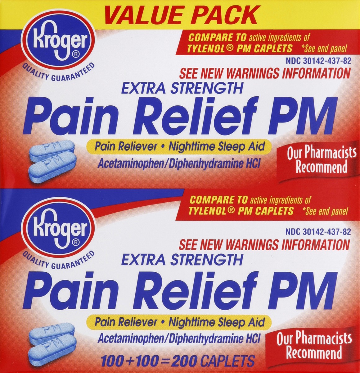 slide 4 of 5, Kroger Extra Strength Acetaminophen Pm Pain Reliever/Sleep Aid, 200 ct