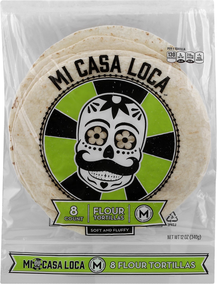 slide 5 of 9, Mi Casa Loca Flour Tortillas Medium 8 ea, 8 ct