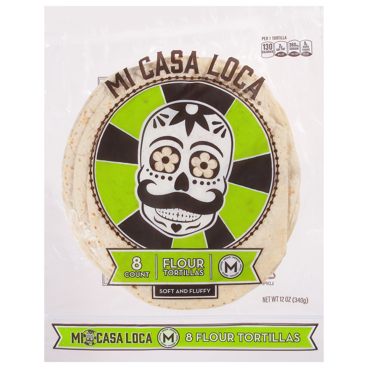 slide 1 of 9, Mi Casa Loca Flour Tortillas Medium 8 ea, 8 ct