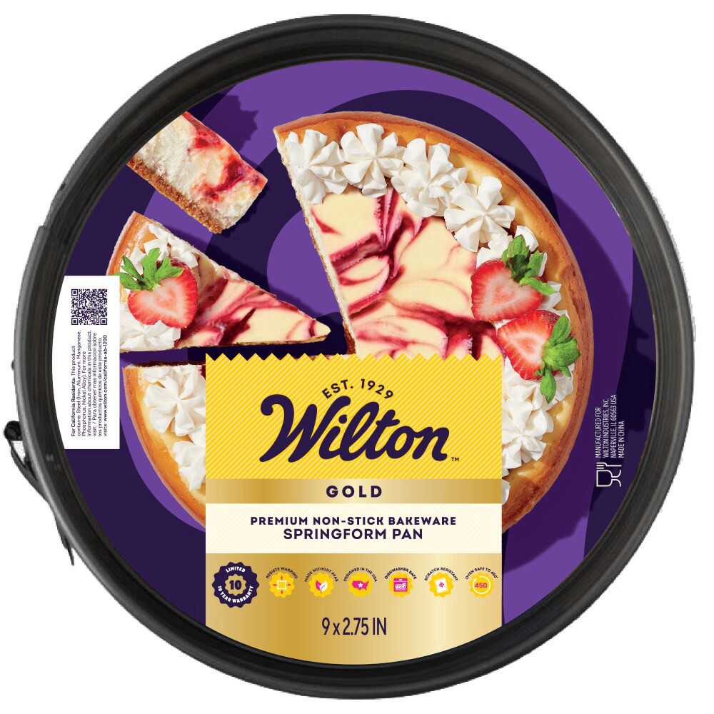 slide 1 of 1, Wilton Gold Non-Stick Springform Pan, 9 x 2.75 in