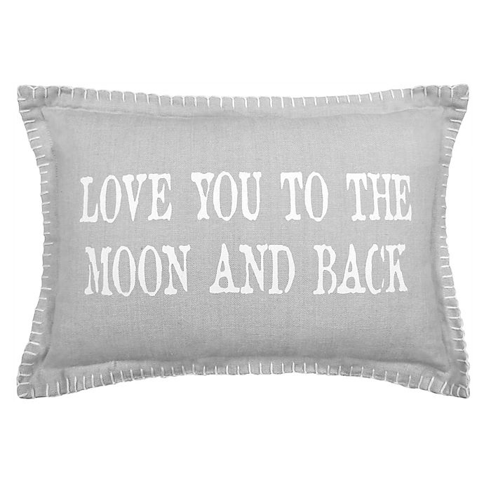 slide 1 of 1, Park B. Smith Love You To The Moon And Back'' Oblong Throw Pillow - Grey/White'', 1 ct