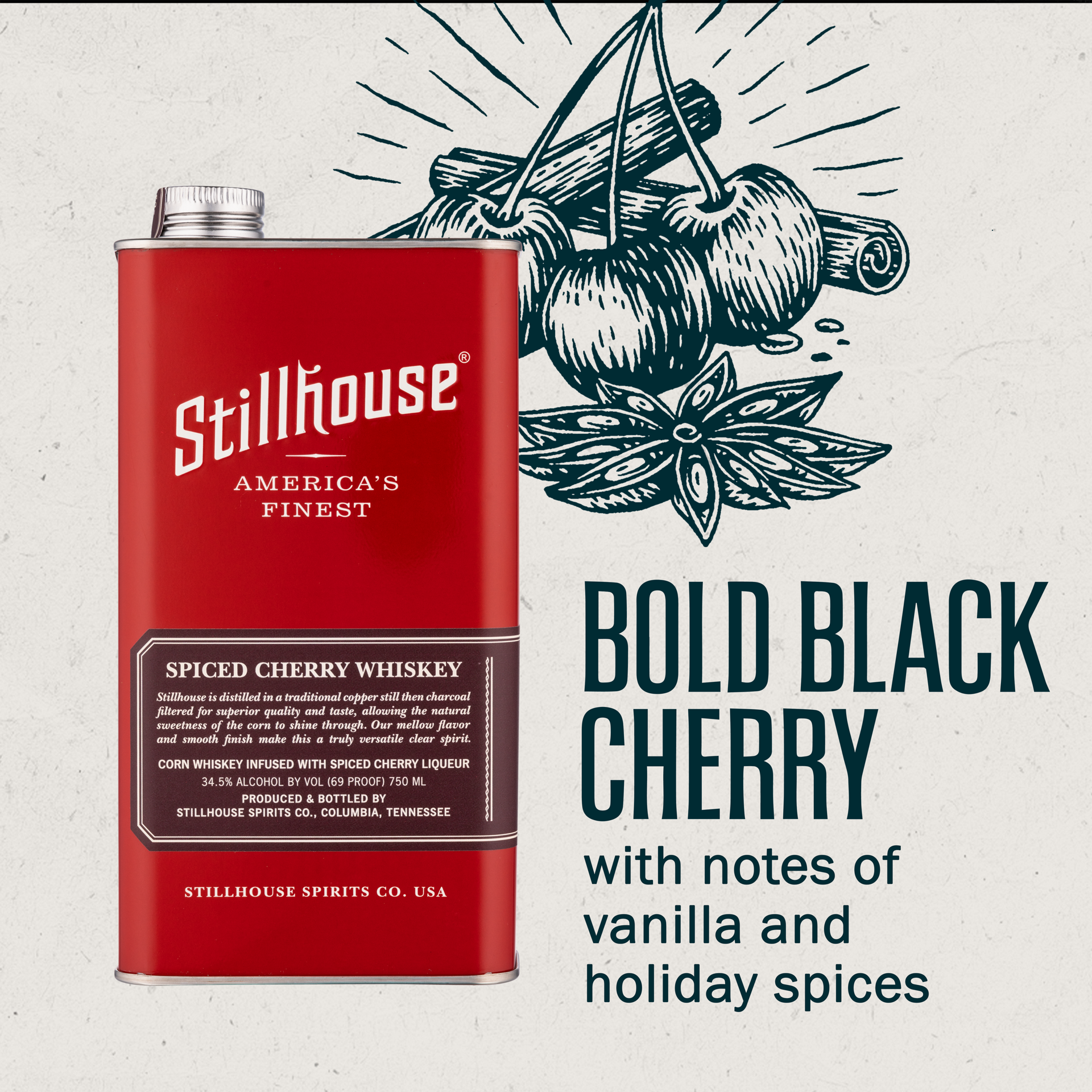 slide 5 of 5, Stillhouse Spiced Cherry Whiskey 34.5% 75Cl/750Ml, 750 ml