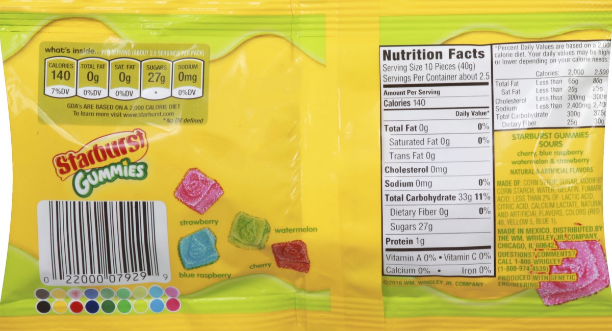 slide 3 of 6, STARBURST Sour Gummy Candy, Share Size, 3.5 oz Bag, 3.5 oz