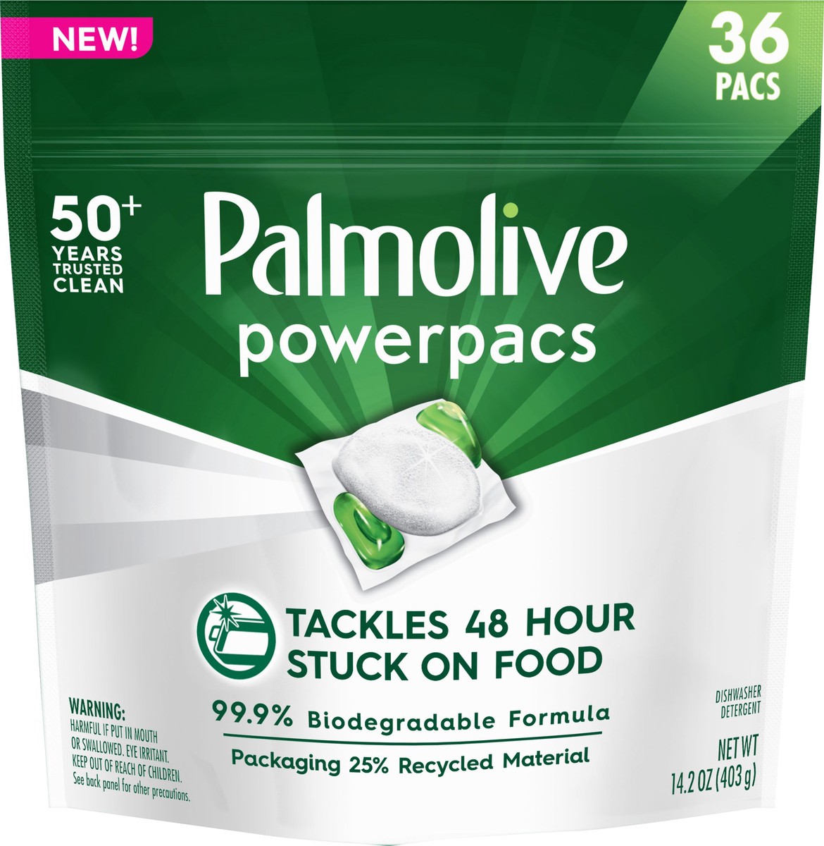 slide 3 of 7, Palmolive Powerpacs Dishwasher Detergent 36 ea, 36 ct