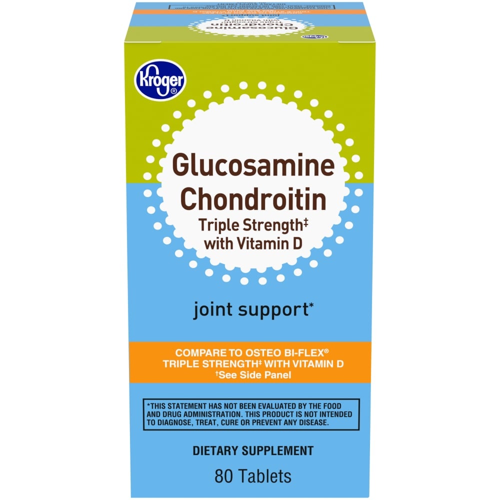 slide 1 of 1, Kroger Glucosamine Chondroitin Joint Support Tablets, 80 ct