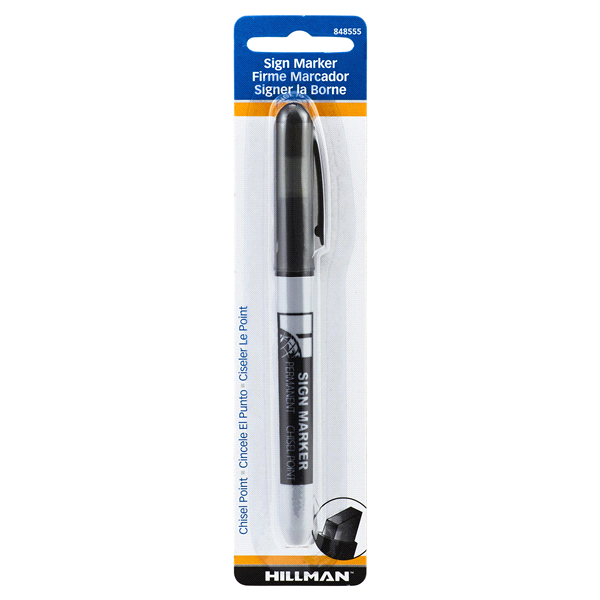 slide 1 of 1, Hillman Black Chisel Tip Marker, 1 ct