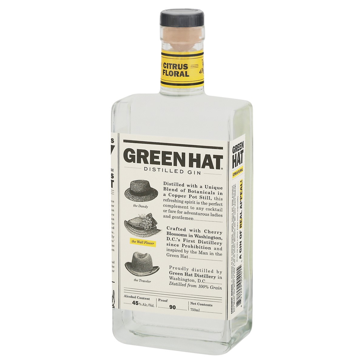 slide 3 of 12, Green Hat Gin Green Hat Citrus Floral Gin, 750ML, 750 ml