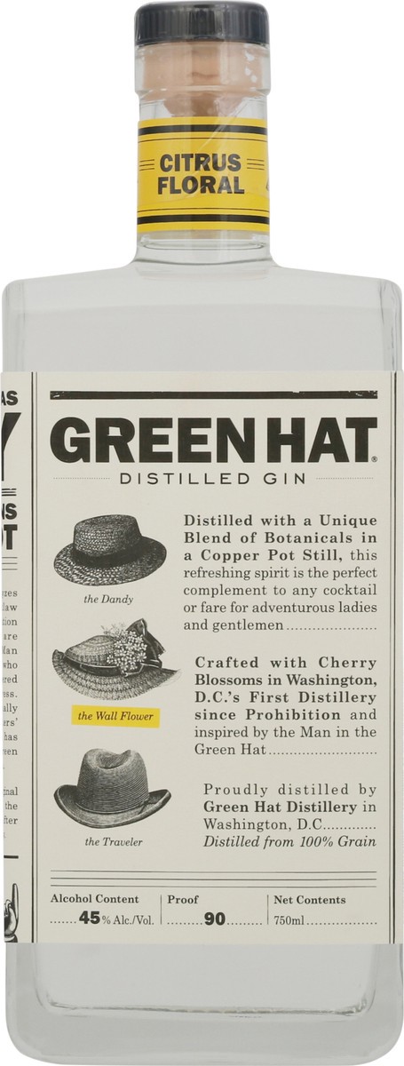 slide 9 of 12, Green Hat Gin Green Hat Citrus Floral Gin, 750ML, 750 ml