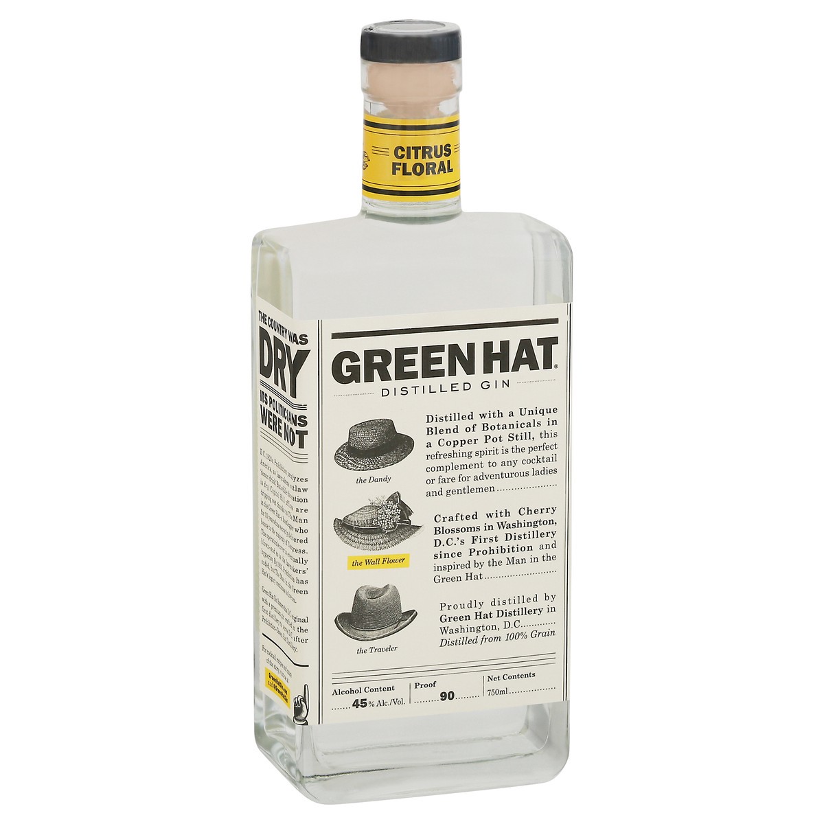 slide 11 of 12, Green Hat Gin Green Hat Citrus Floral Gin, 750ML, 750 ml