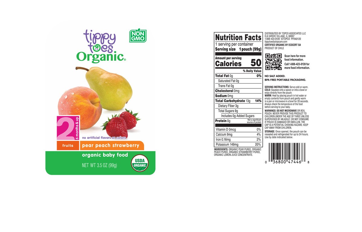 slide 12 of 15, Tippy Toes Organic 2 (6 Months & Up) Pear Peach Strawberry Baby Food 3.5 oz, 3.5 oz