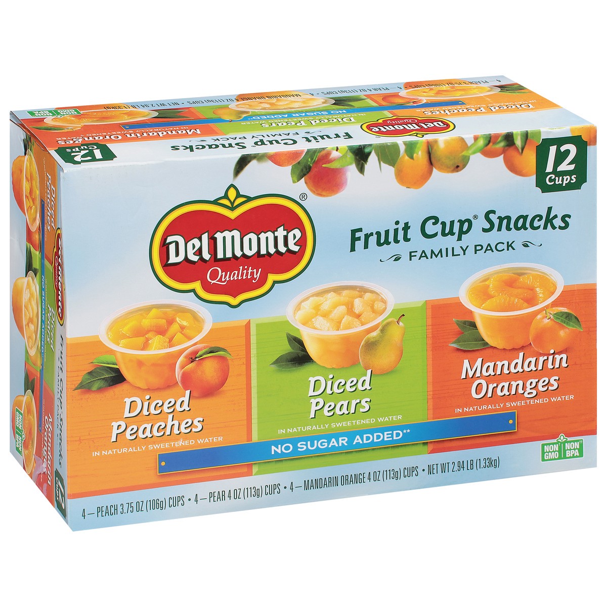 slide 2 of 11, Del Monte Fruit Cup Snacks, No Sugar Added, 12 ct; 4 oz
