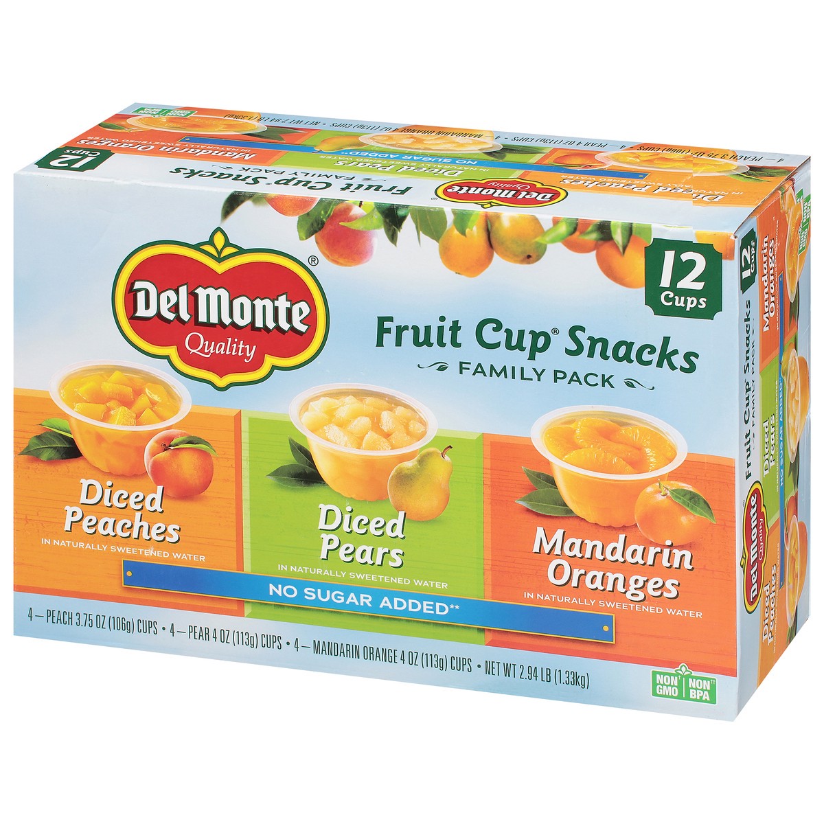 slide 9 of 11, Del Monte Fruit Cup Snacks, No Sugar Added, 12 ct; 4 oz