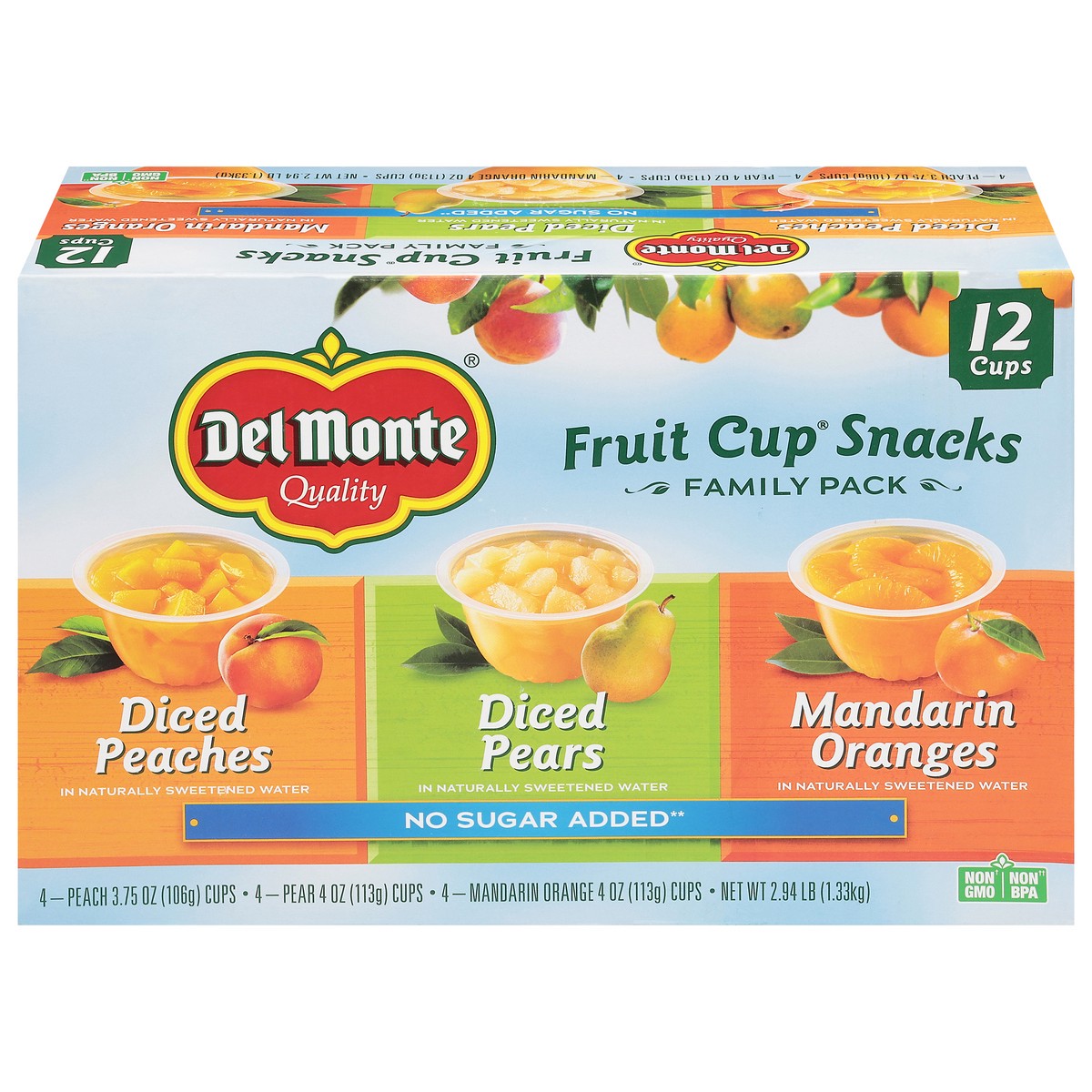 slide 10 of 11, Del Monte Fruit Cup Snacks, No Sugar Added, 12 ct; 4 oz