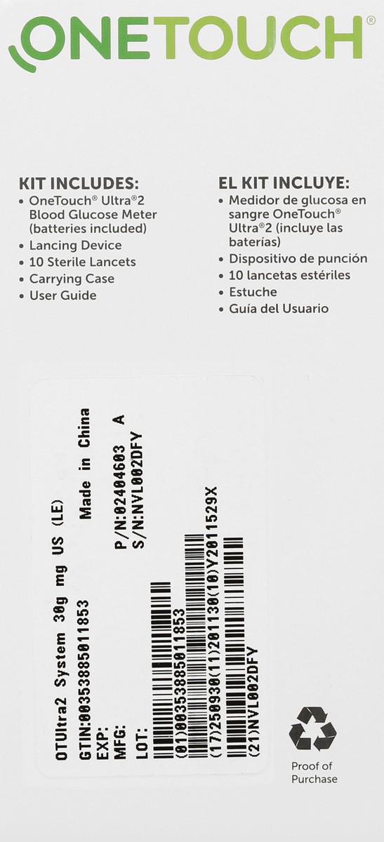 slide 7 of 9, OneTouch OTUltra2 System 30g mg US (LM), 1 ct