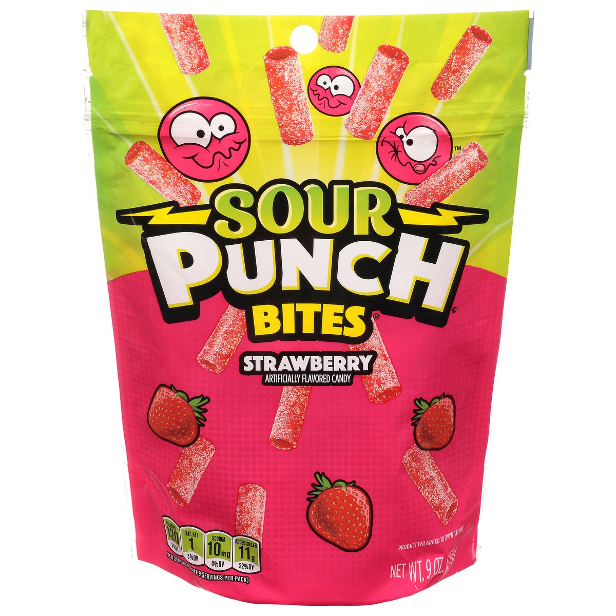 slide 1 of 12, Sour Punch Bites Strawberry Candy 9 oz, 9 oz