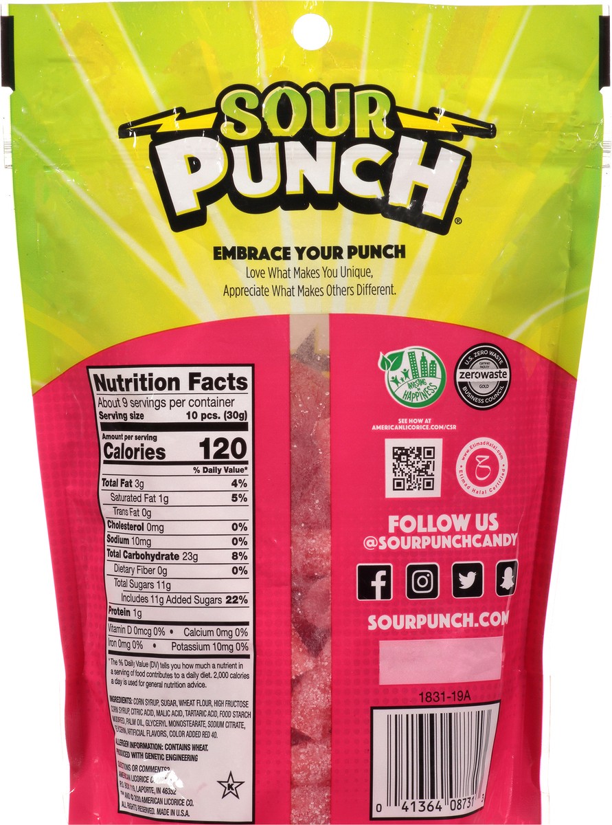 slide 6 of 12, Sour Punch Bites Strawberry Candy 9 oz, 9 oz