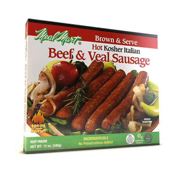 slide 1 of 1, Meal Mart Hot Sausage, 12 oz