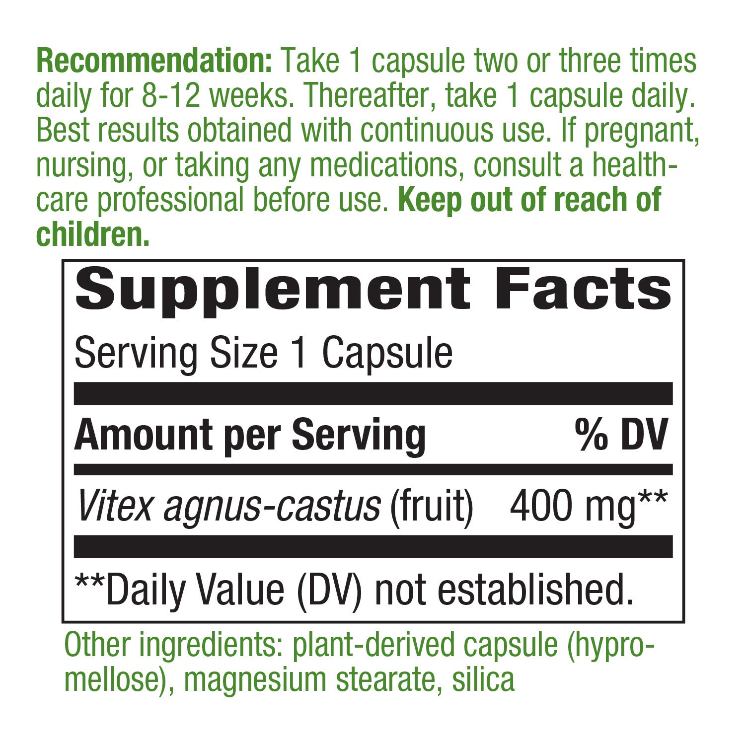 slide 3 of 5, Nature's Way Capsules 400 mg Vitex Fruit 100 Capsules, 100 ct