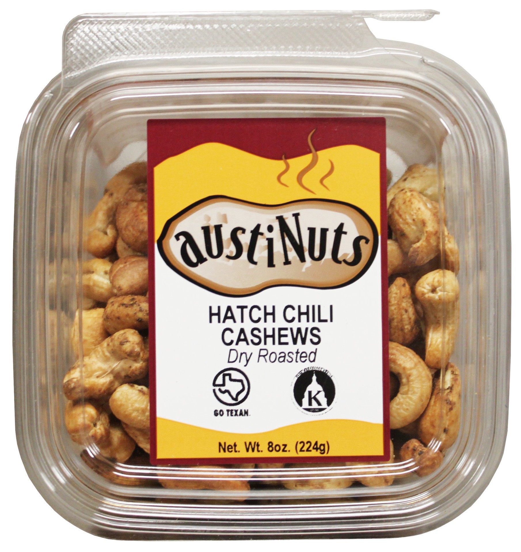 slide 1 of 1, austiNuts Hatch Chili Dry Roasted Cashews, 8 oz