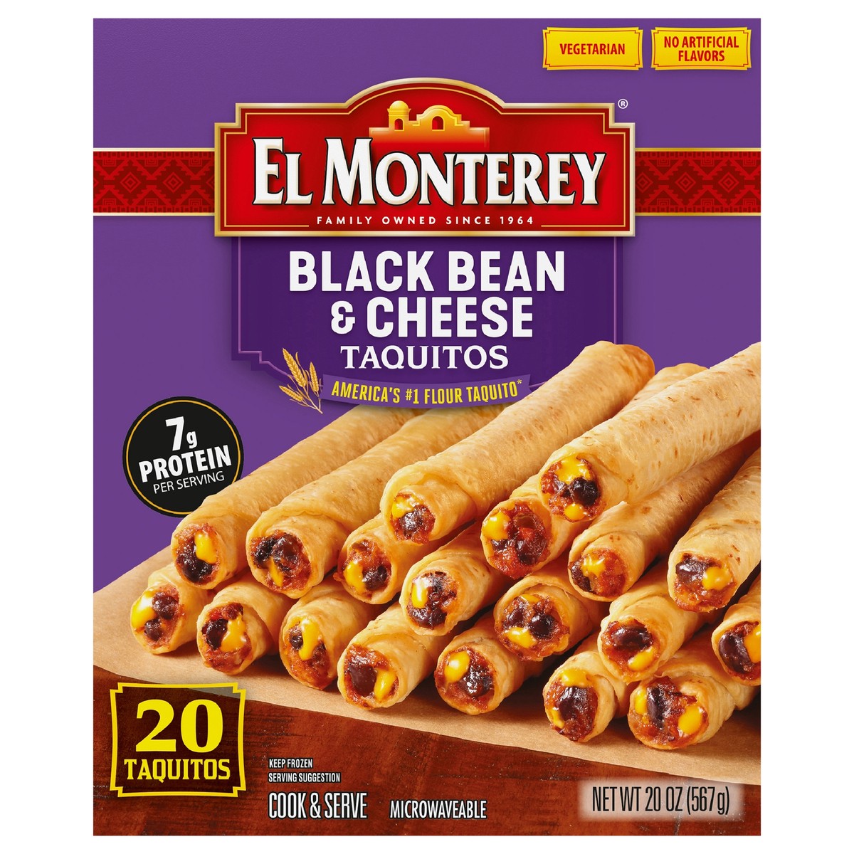 slide 1 of 9, El Monterey Black Bean Taquitos 20Ct, 20 ct