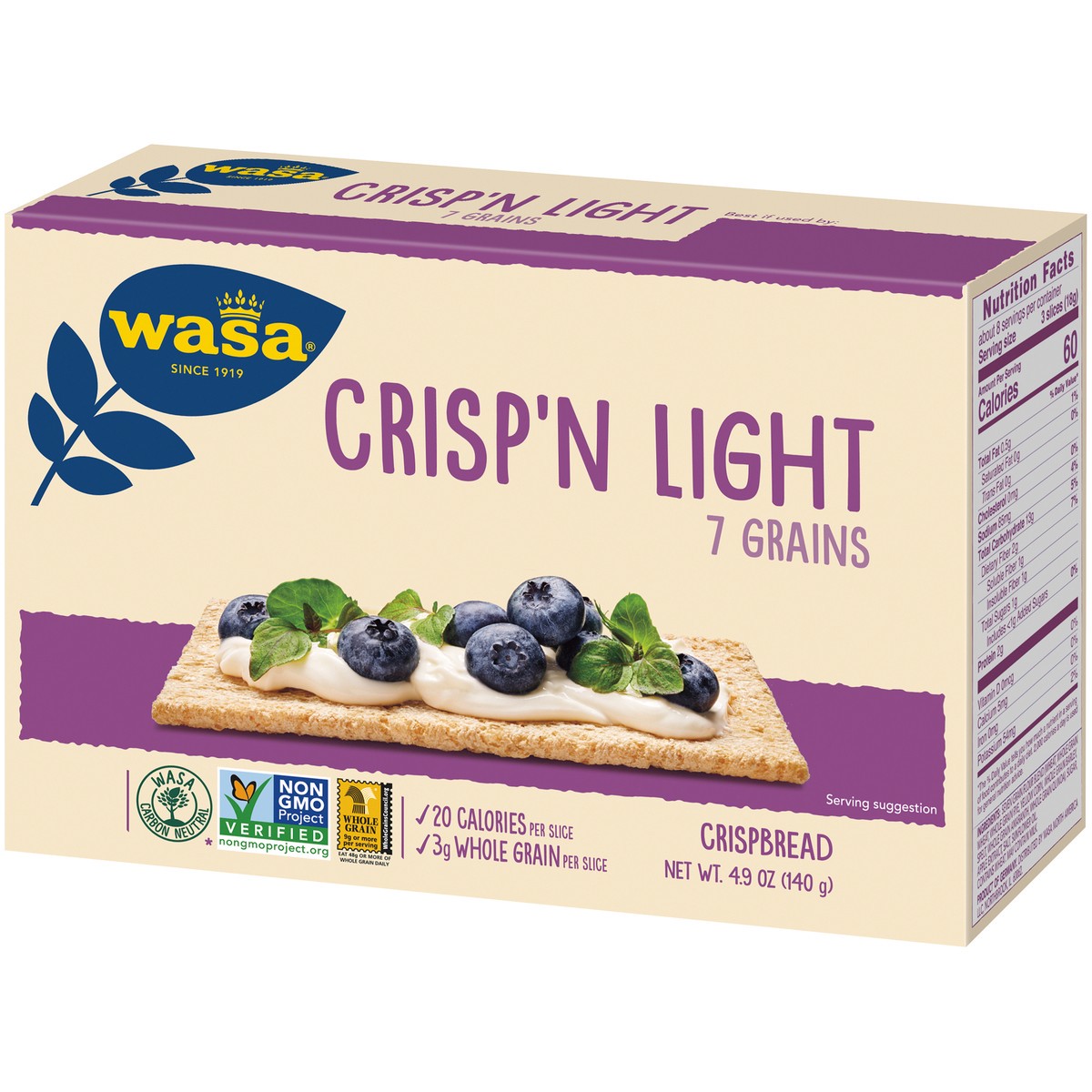 slide 3 of 9, Wasa Crisp 'n Light 7 Grains Crispbread 4.9 oz, 4.9 oz