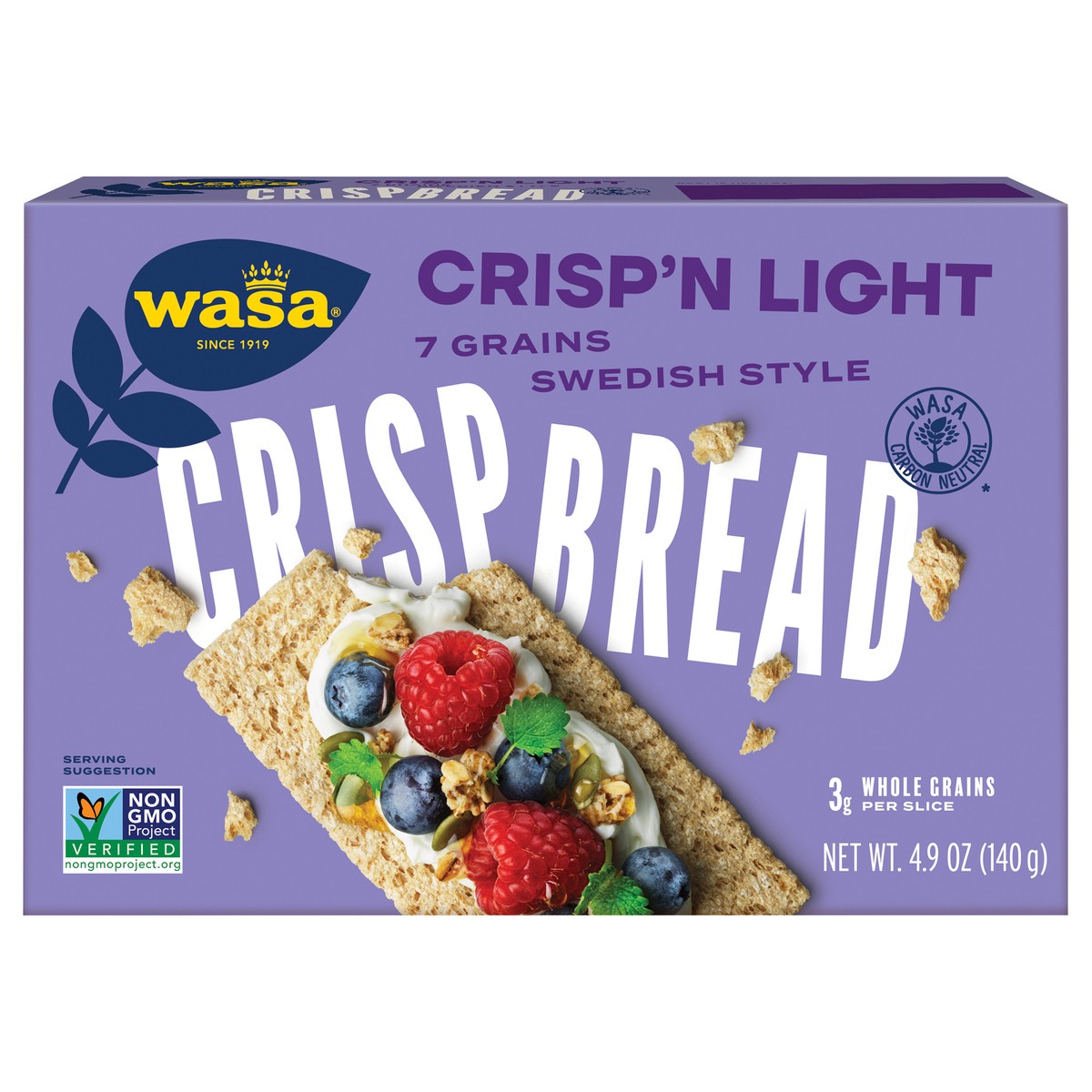 slide 1 of 9, Wasa Crisp 'n Light 7 Grains Crispbread 4.9 oz, 4.9 oz