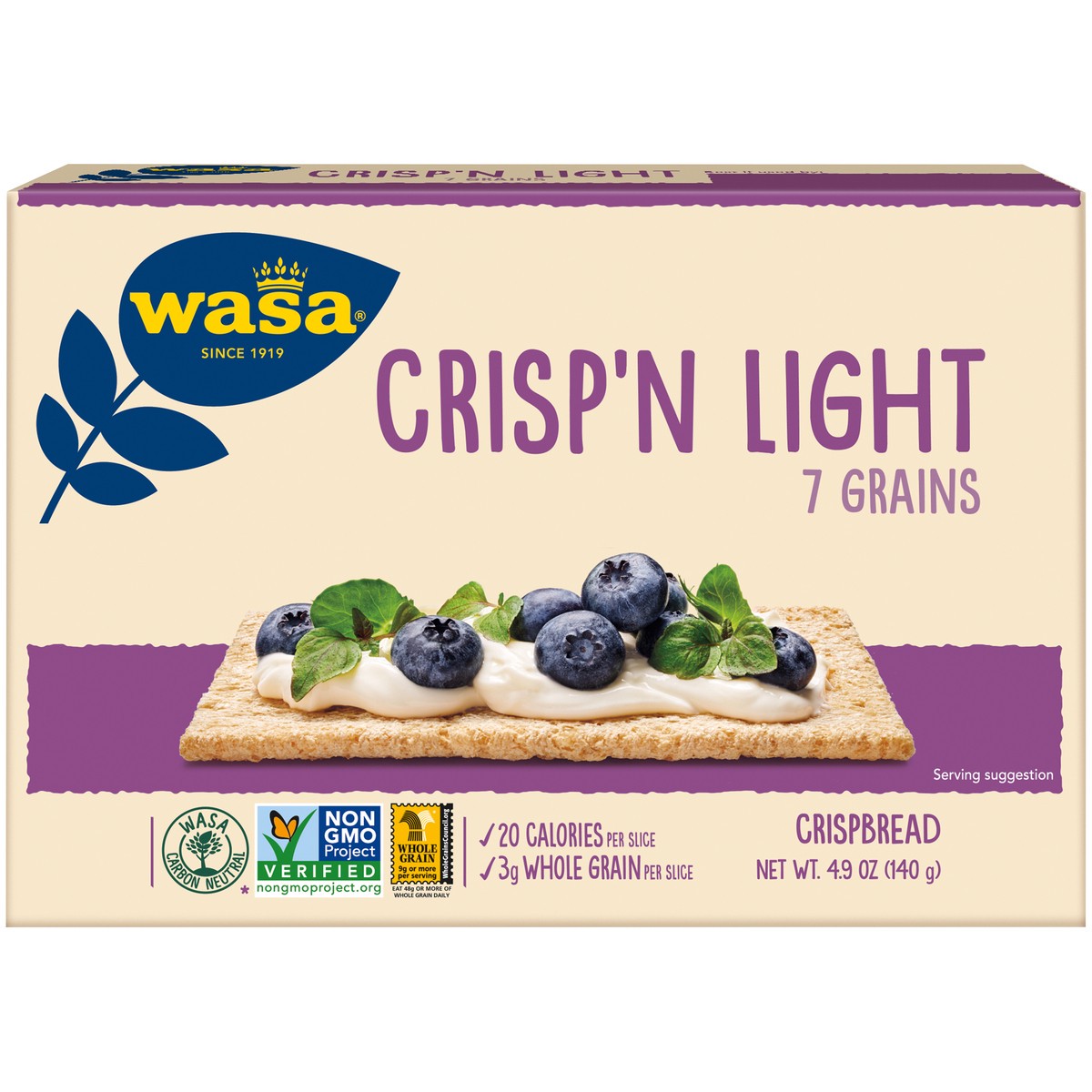 slide 6 of 9, Wasa Crisp 'n Light 7 Grains Crispbread 4.9 oz, 4.9 oz