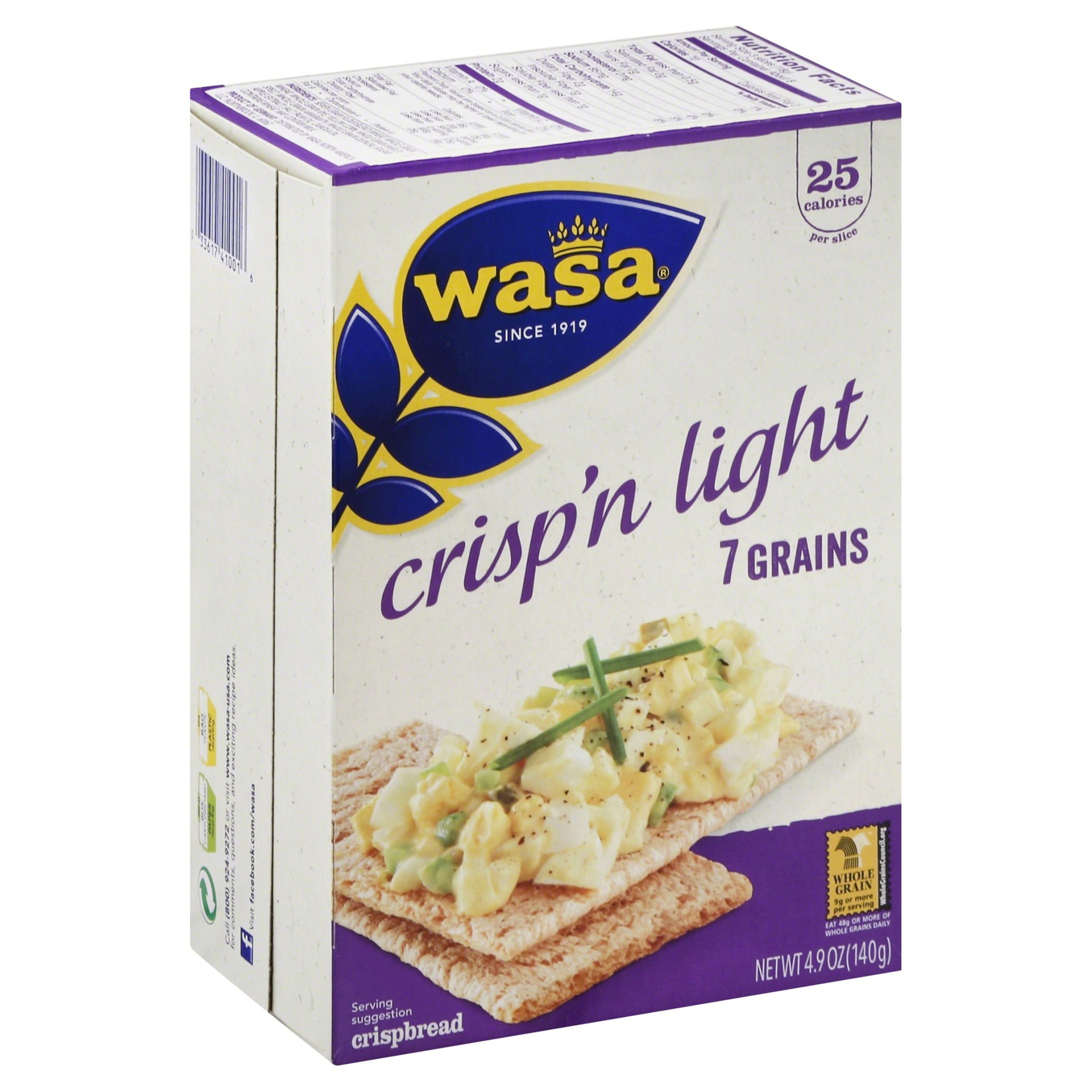 slide 1 of 8, Wasa Crisp'n Light 7 Grains Crackerbread, 4.9 oz