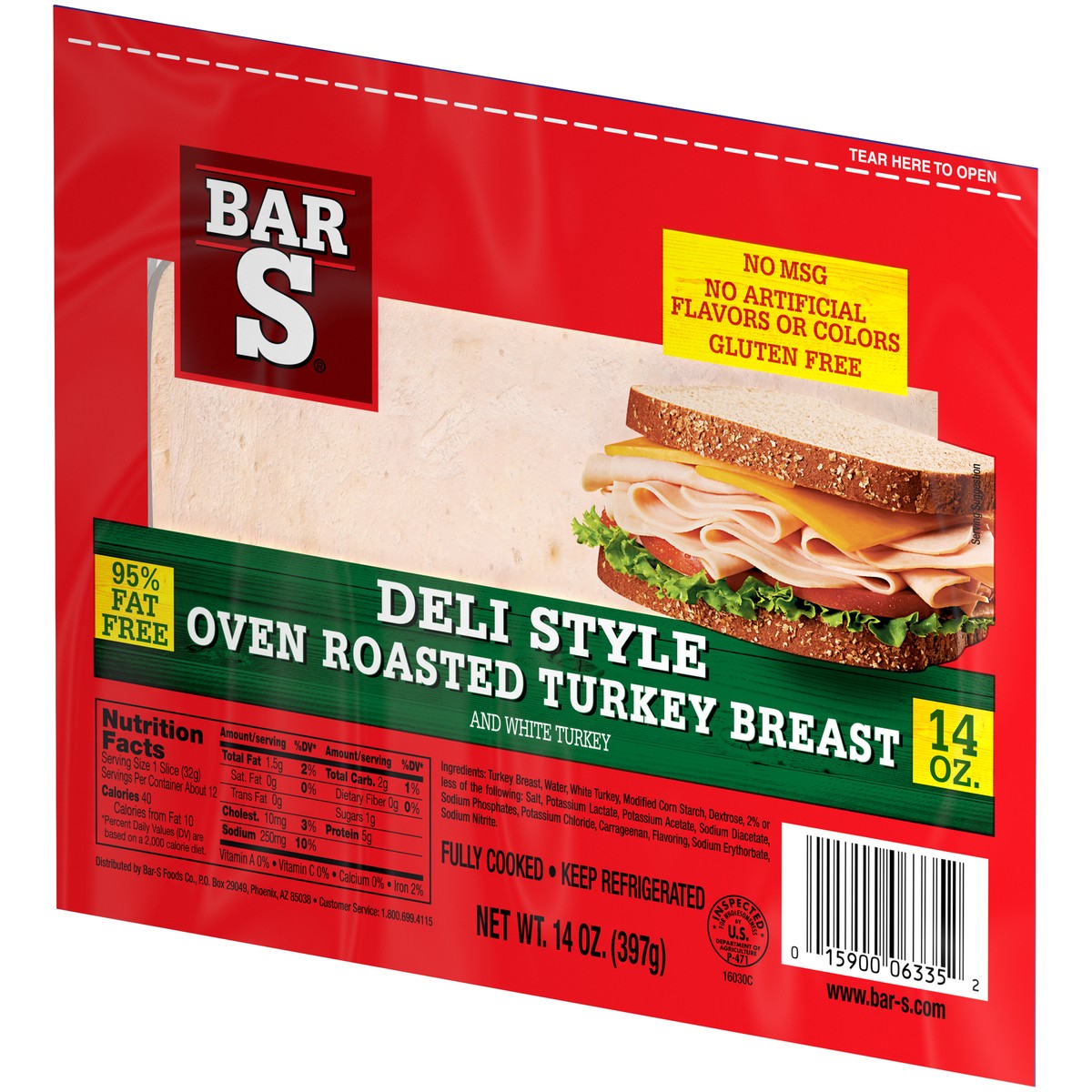 slide 14 of 14, Bar-S Deli Style Oven Roasted Turkey Breast 14 oz. Pack, 14 oz