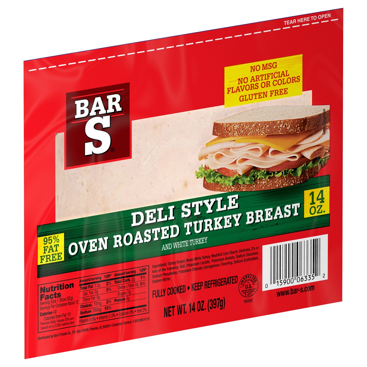slide 12 of 14, Bar-S Deli Style Oven Roasted Turkey Breast 14 oz. Pack, 14 oz