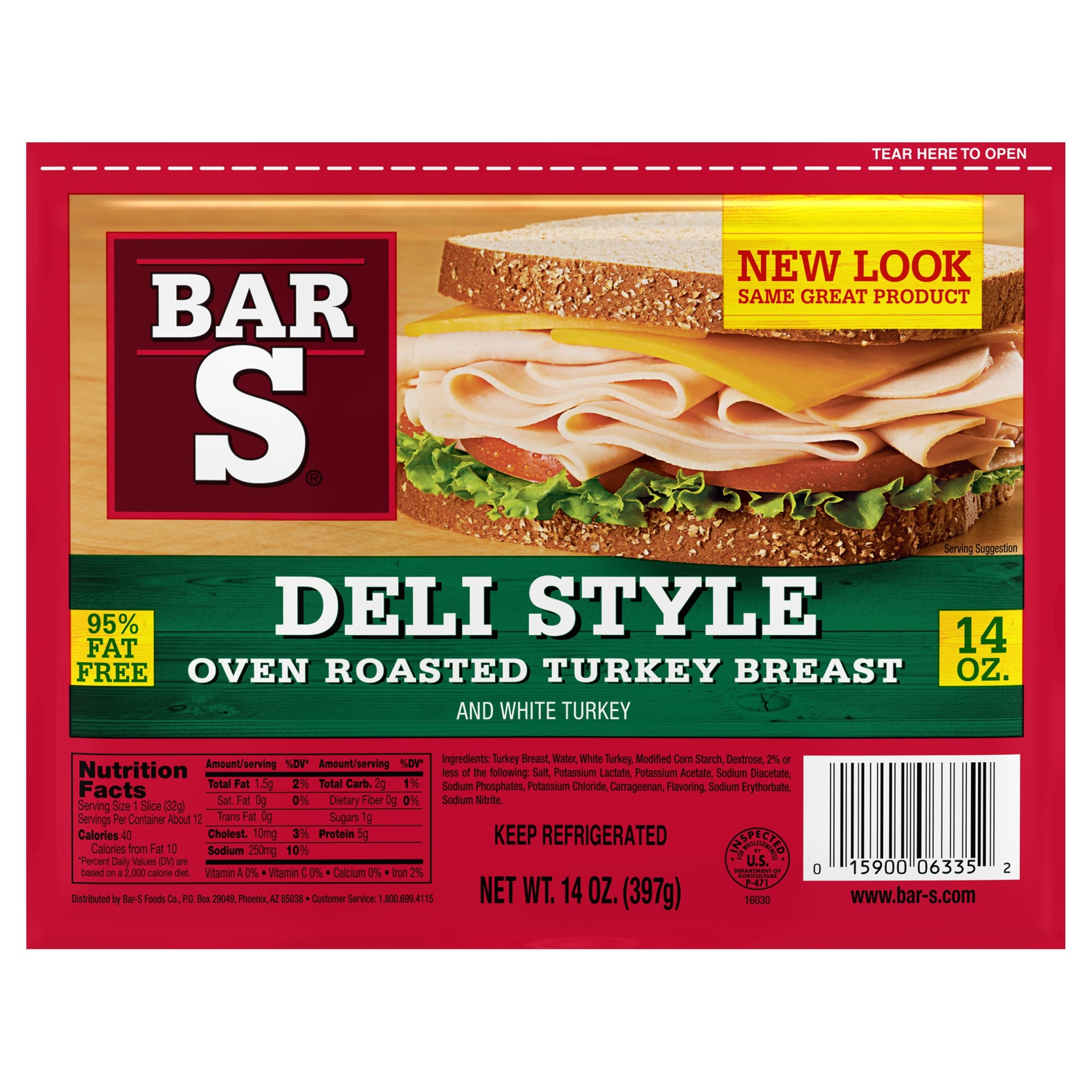 Bar-S Deli Style Oven Roasted Turkey Breast 14 Oz | Shipt