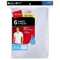 Hanes Men's Comfortsoft V-Neck T-Shirts, White, 2X-Large
