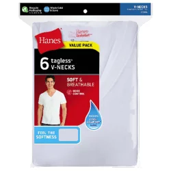 Hanes Men's Comfortsoft V-Neck T-Shirts, White, 2X-Large