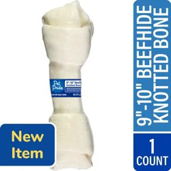 Pet Pride 9 to 10 Inch Beefhide Knotted Bone Chew Adult Dog Treat
