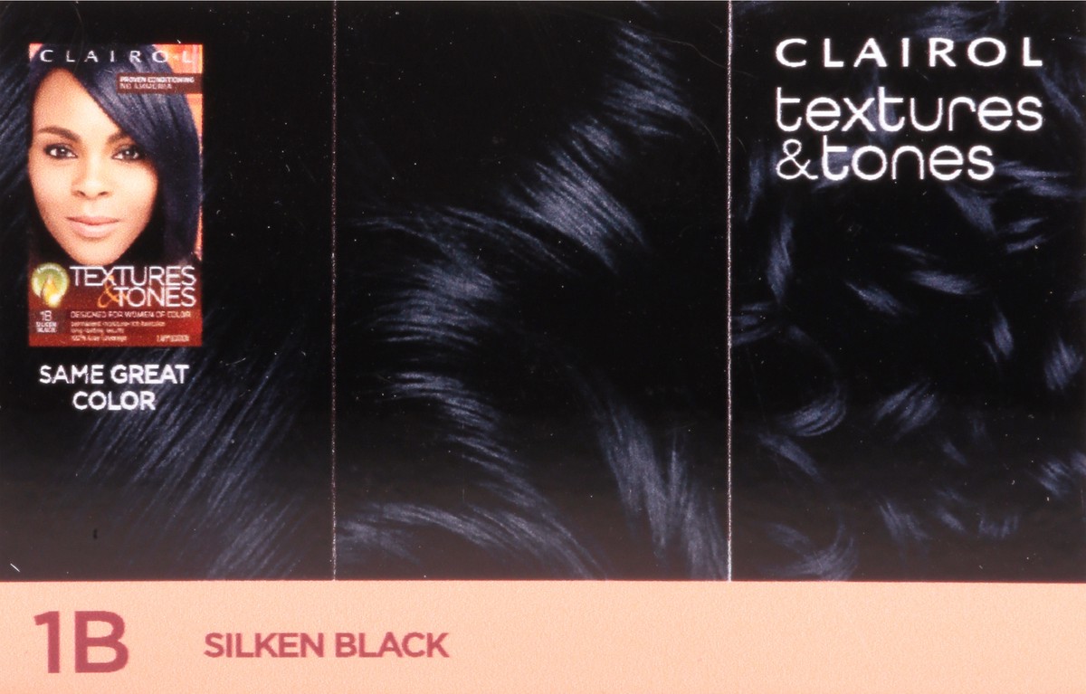 slide 9 of 13, Clairol Textures & Tones 1B Silken Black, 1 ct