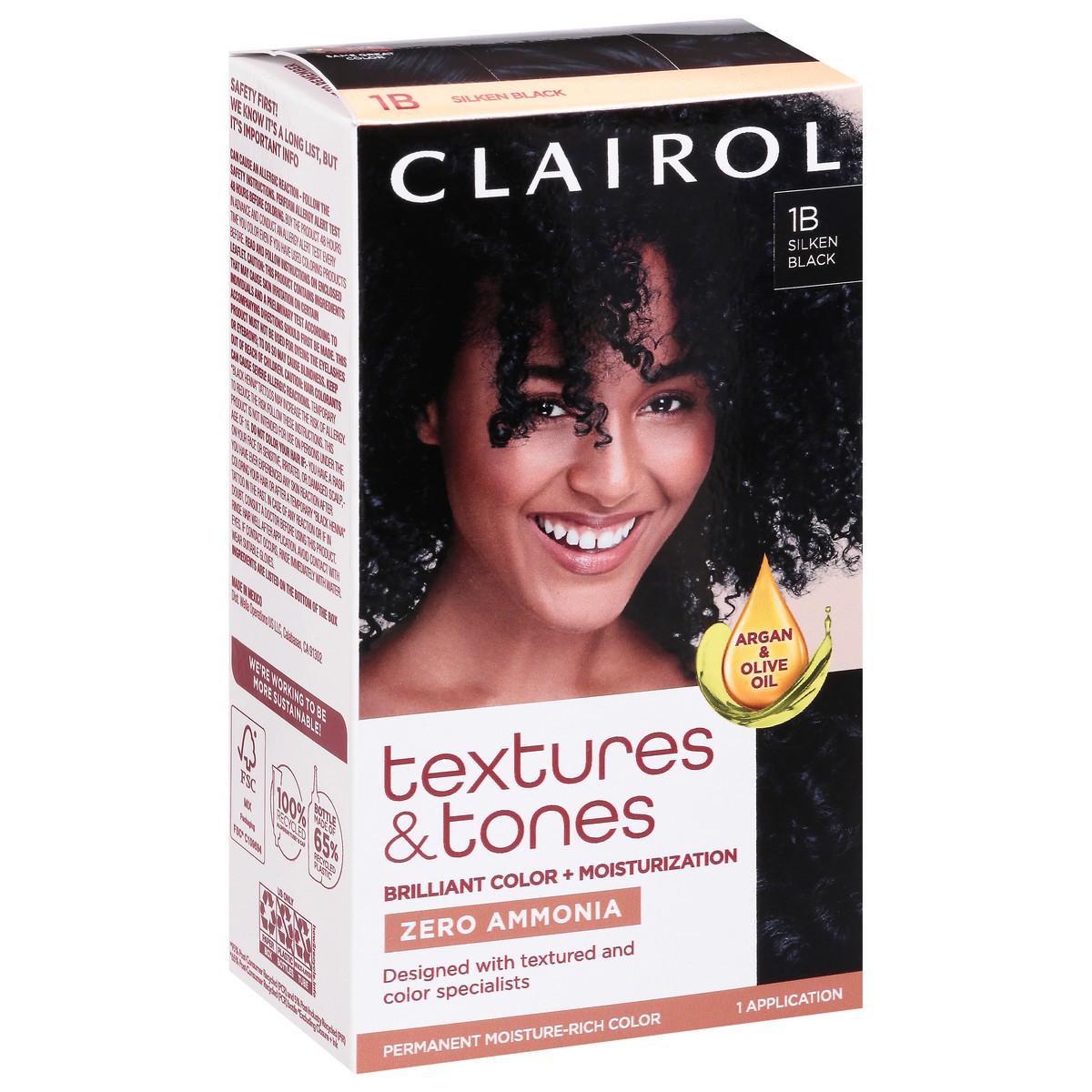 slide 3 of 13, Clairol Textures & Tones 1B Silken Black, 1 ct