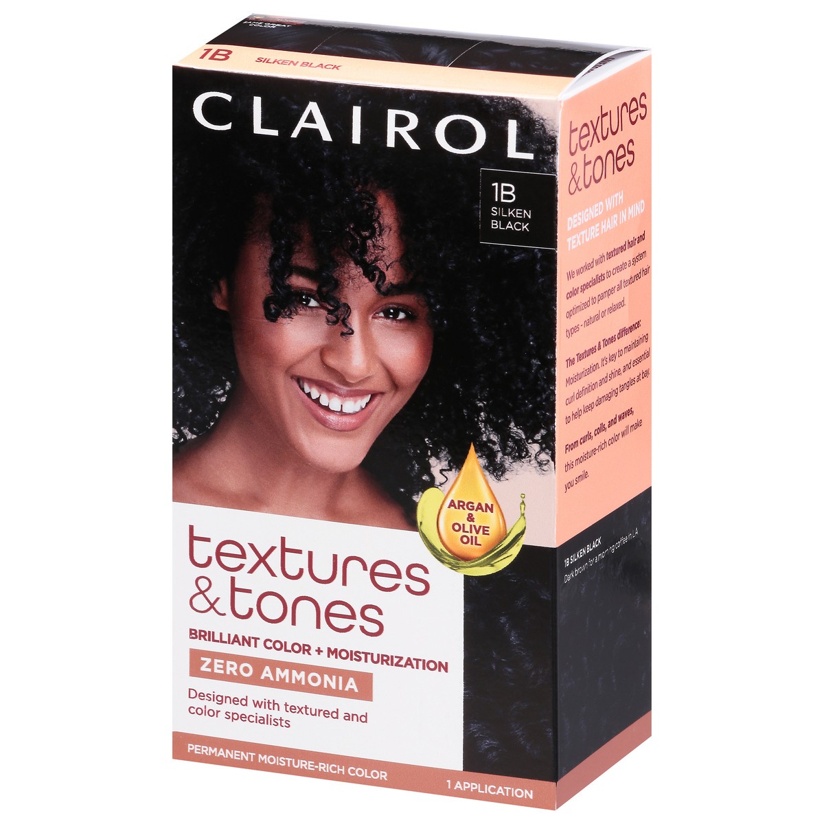 slide 6 of 13, Clairol Textures & Tones 1B Silken Black, 1 ct