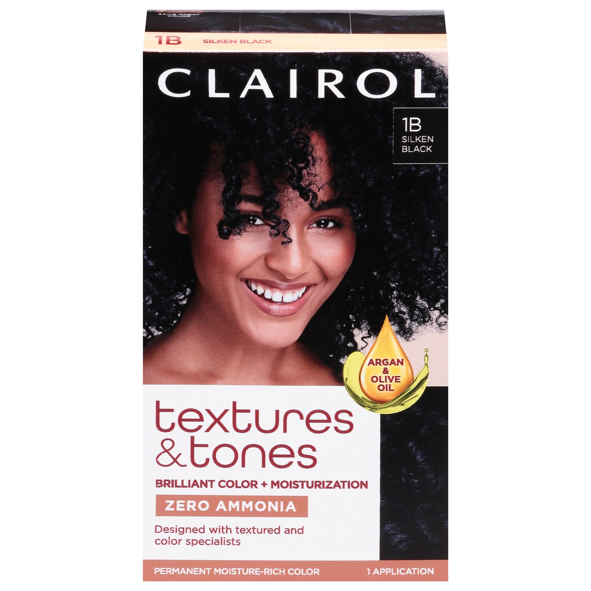 slide 10 of 13, Clairol Textures & Tones 1B Silken Black, 1 ct