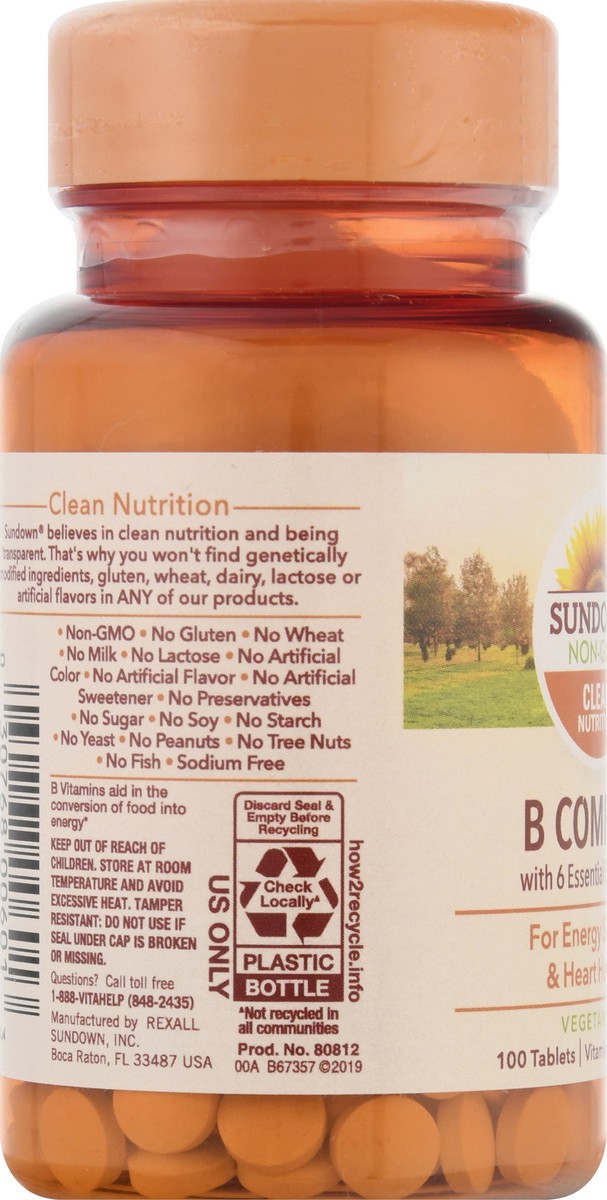 slide 7 of 9, Sundown Non-GMO Vitamin B Complex 100 ea, 100 ct