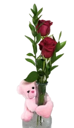 Valentine's Day Bud Vase With Bud Hugger Arrangement