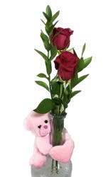 Valentine's Day Bud Vase With Bud Hugger Arrangement