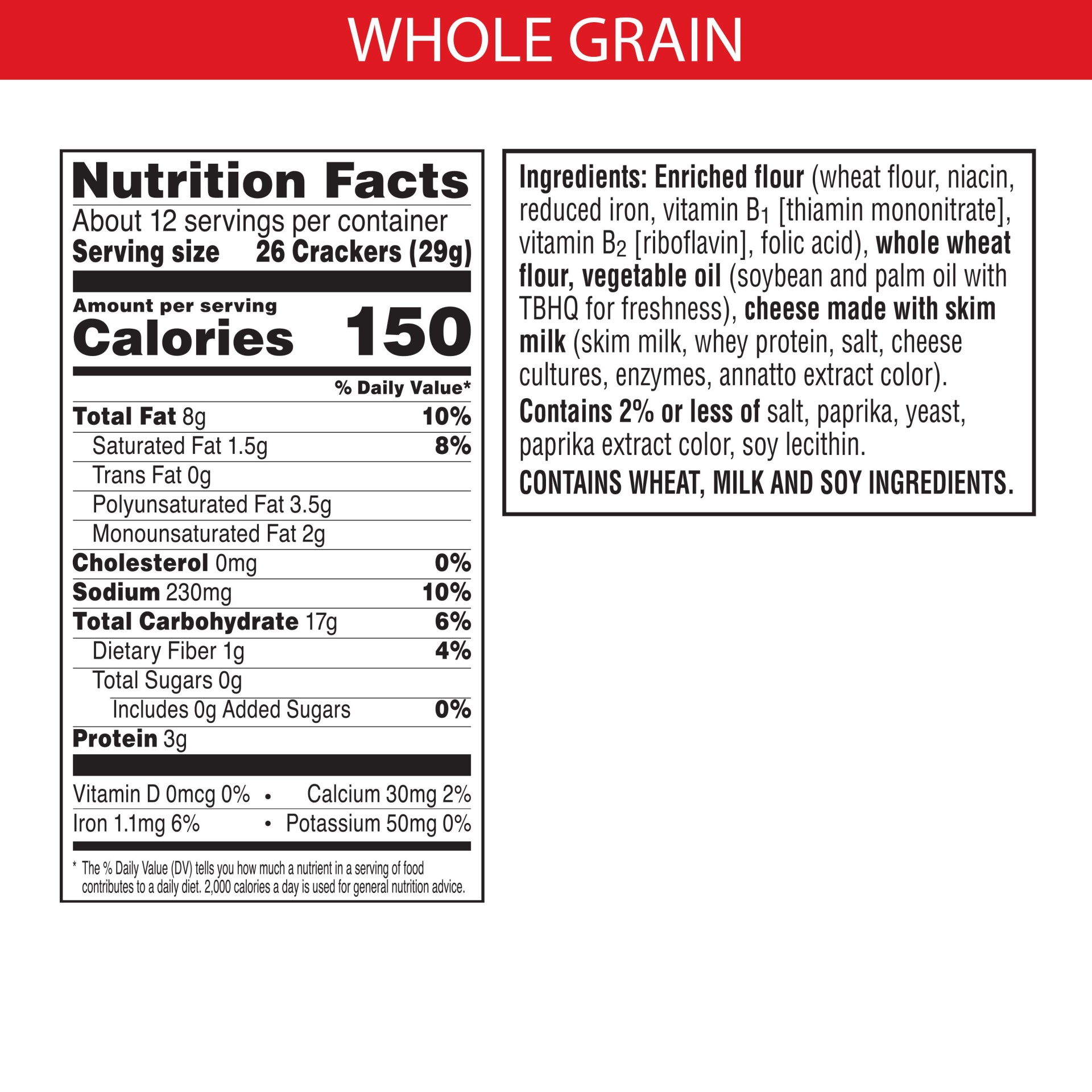 slide 3 of 7, Cheez-It Cheese Crackers, Baked Snack Crackers, Made with Whole Grain, 12.4 oz