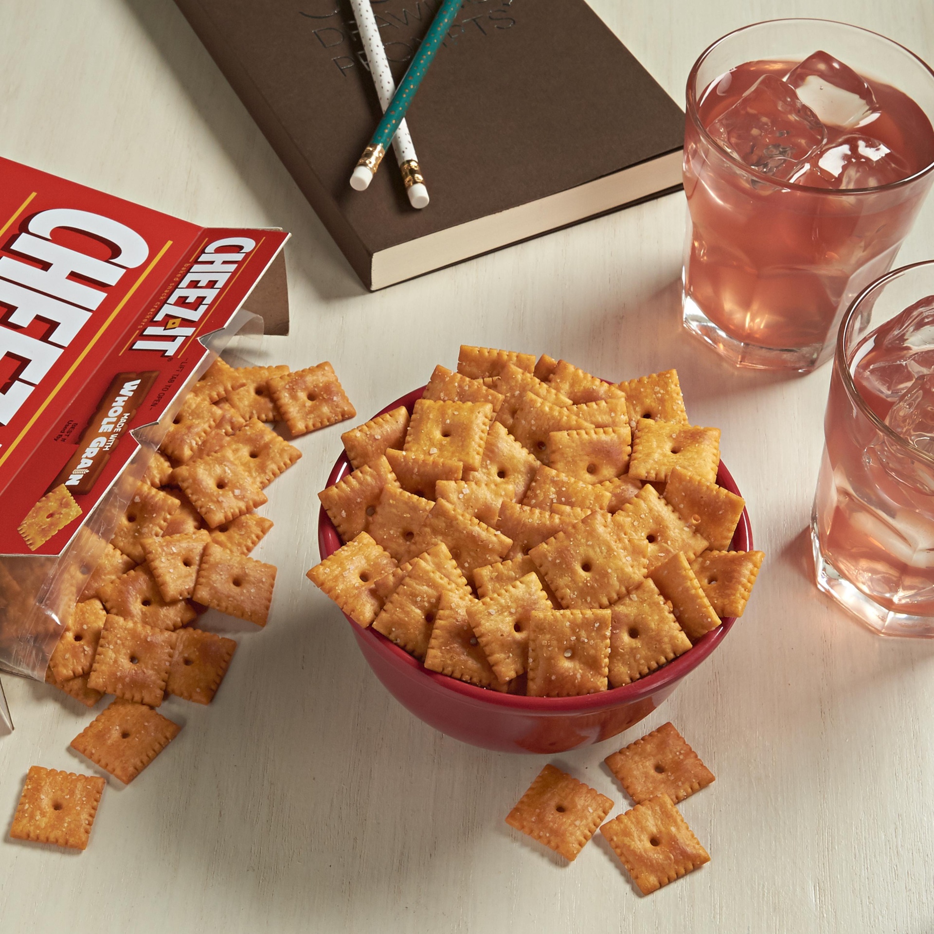 slide 5 of 7, Cheez-It Cheese Crackers, Baked Snack Crackers, Made with Whole Grain, 12.4 oz