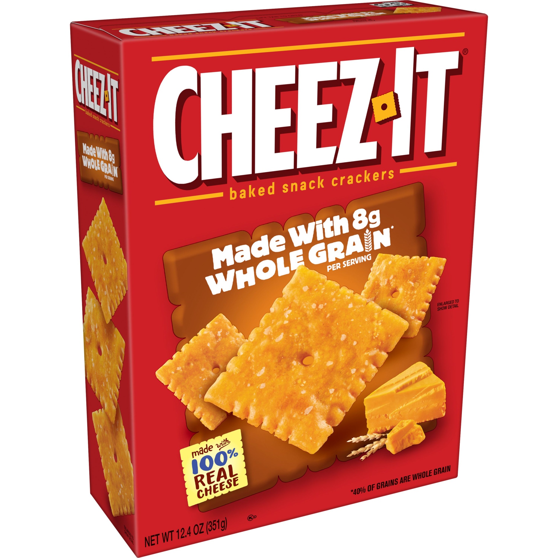 slide 1 of 7, Cheez-It Cheese Crackers, Baked Snack Crackers, Made with Whole Grain, 12.4 oz