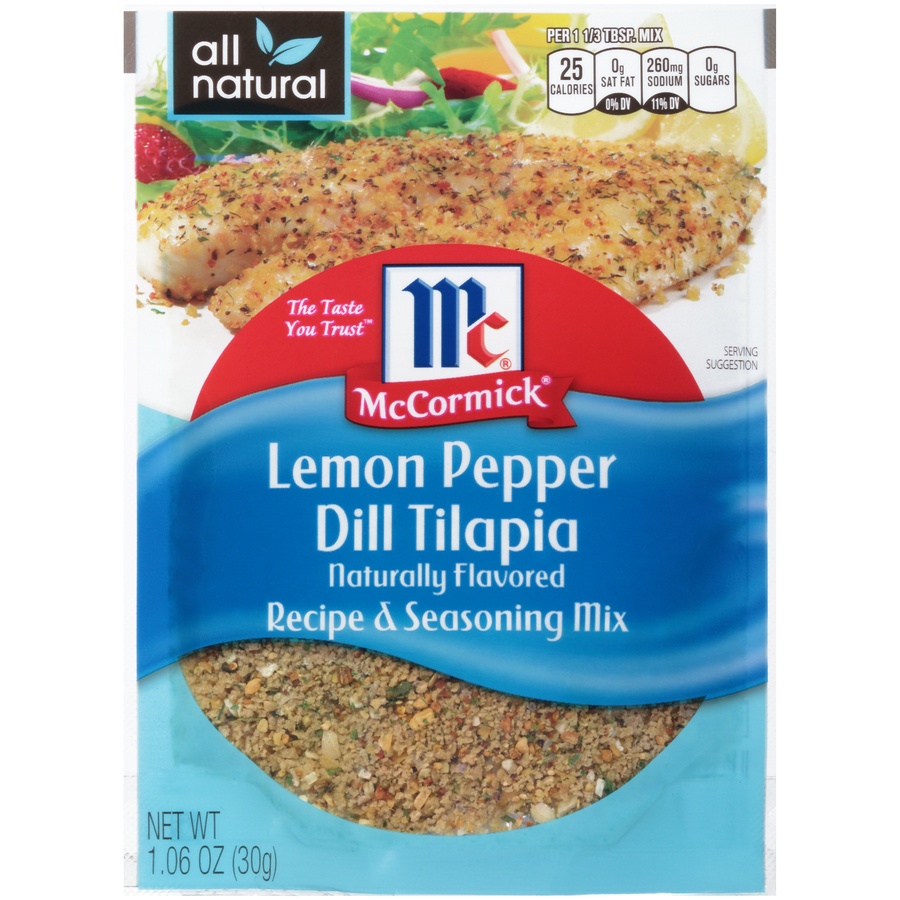 slide 1 of 1, McCormick Lemon Pepper Dil Tilapia Seasoning, 1.06 oz