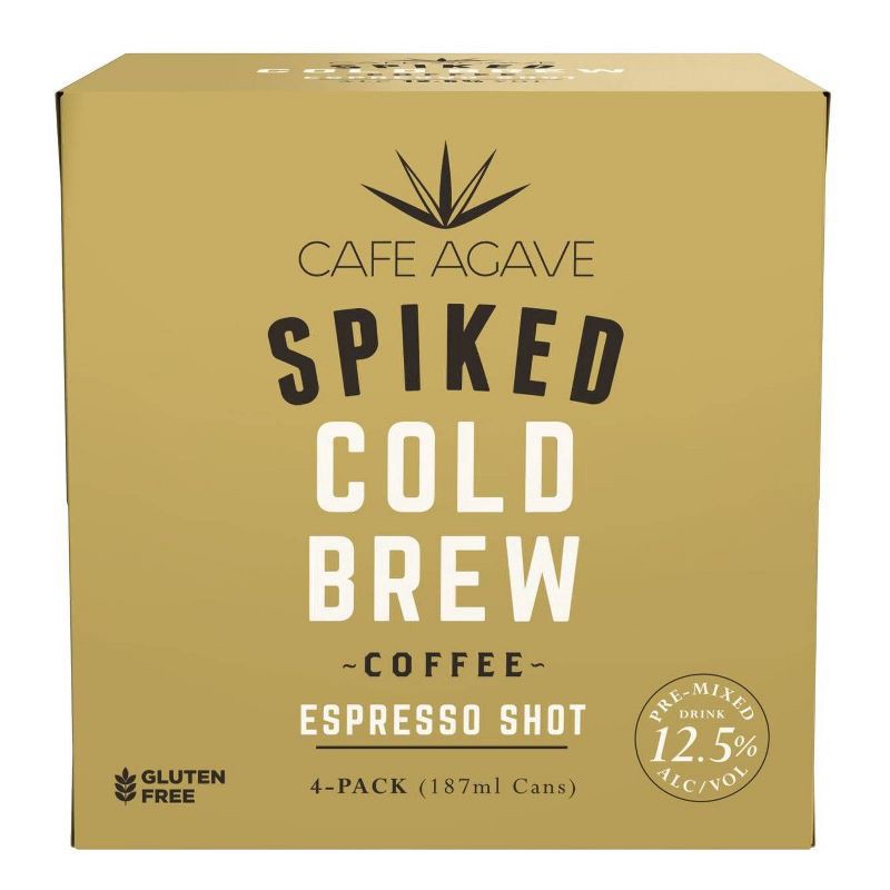 slide 1 of 3, Cafe Agave Espresso Shot Spiked Cold Brew Coffee - 4pk/187ml Cans, 4 ct; 187 ml
