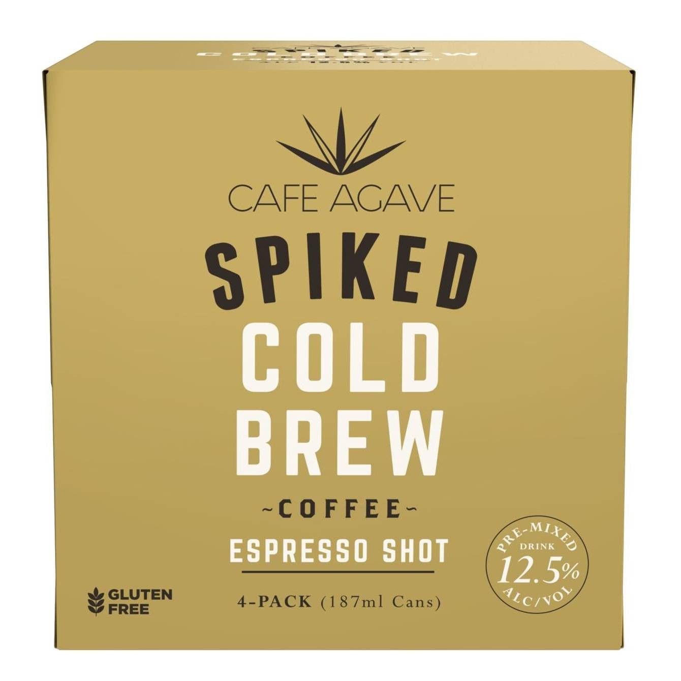 slide 1 of 1, Cafe Agave Spiked Cold Brew Espresso Shot Coffee, 187 ml