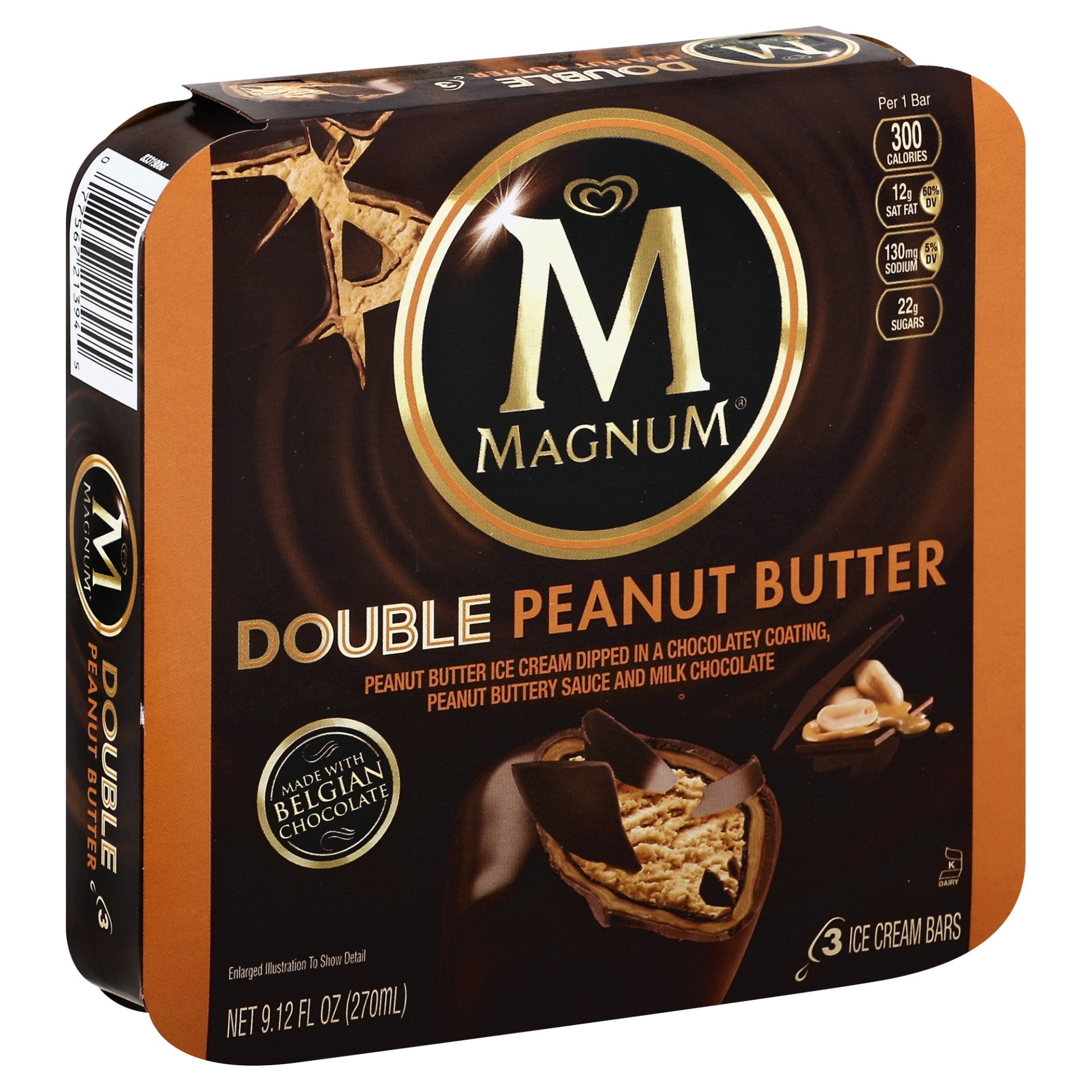 slide 1 of 2, Magnum Double Peanut Butter Ice Cream Bars, 3 ct