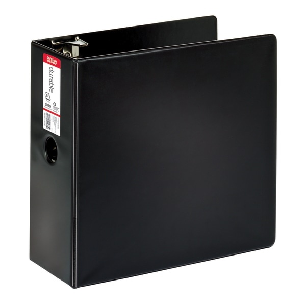 slide 1 of 5, Office Depot Brand Durable Slant D-Ring Binder, 5'' Rings, 65% Recycled, Black, 1 ct